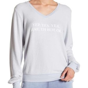 NWT Wildfox Yep Yes Yea Sure Uh Huh. OK Sweater